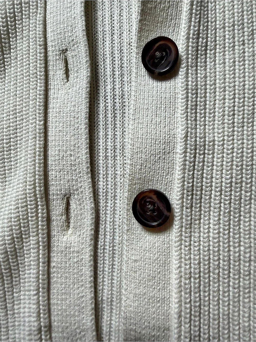 Quince 100% Organic Cotton Fisherman Collared Cardigan Ivory Cream L - Picture 4 of 5